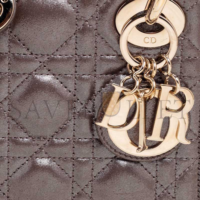 D*or metallic bronze cannage leather mini chain lady (17*15*7cm)
